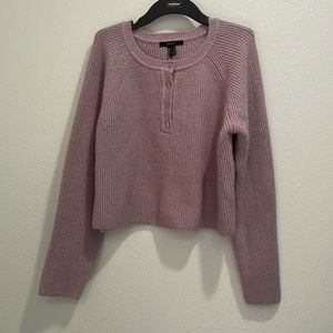 Forever 21 Kids Lavender Sweater with buttons- Size L
